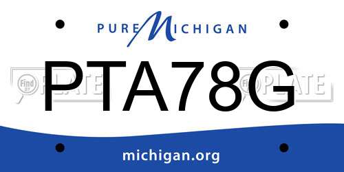 PTA78G Michigan License Plate