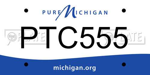 PTC555 Michigan License Plate