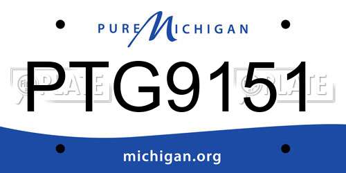 PTG9151 Michigan License Plate