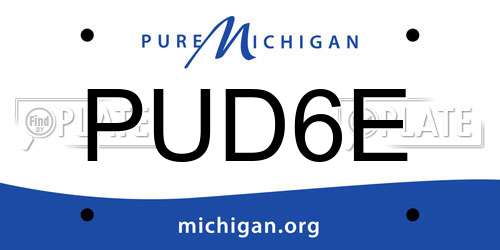 PUD6E Michigan License Plate