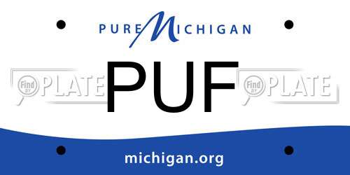 PUF Michigan License Plate