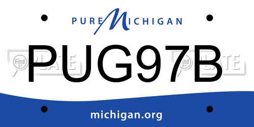PUG97B Michigan License Plate