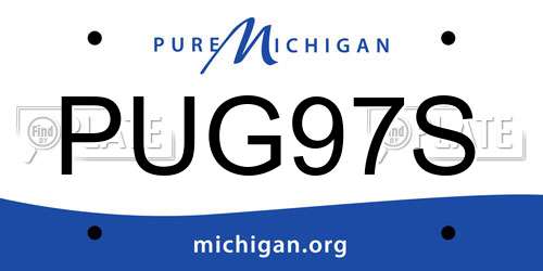 PUG97S Michigan License Plate