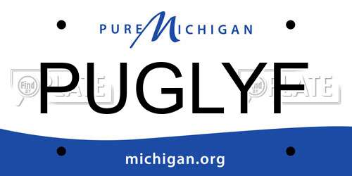 PUGLYF Michigan License Plate