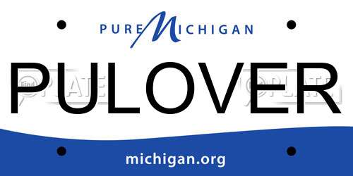 PULOVER Michigan License Plate