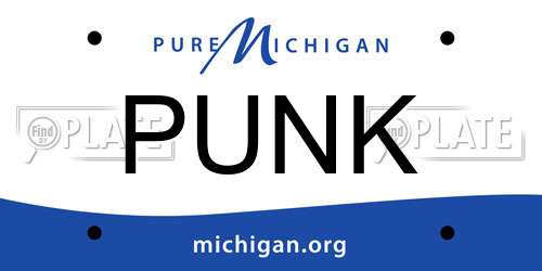 PUNK Michigan License Plate