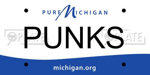 PUNKS Michigan License Plate