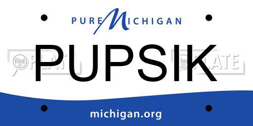 PUPSIK Michigan License Plate