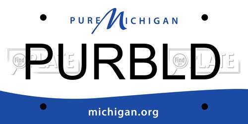 PURBLD Michigan License Plate