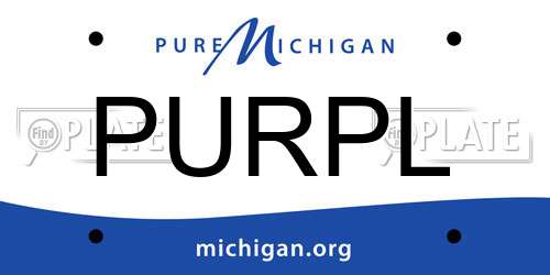PURPL Michigan License Plate