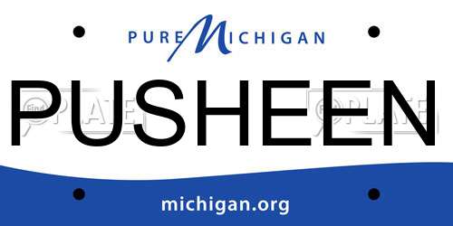 PUSHEEN Michigan License Plate