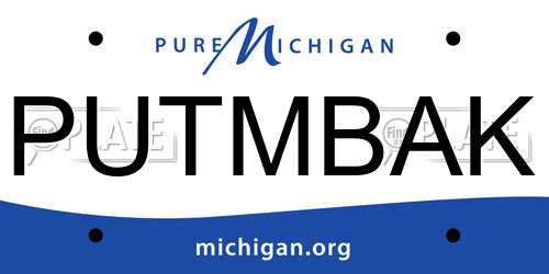 PUTMBAK Michigan License Plate