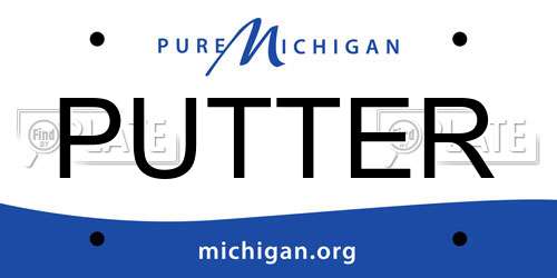 PUTTER Michigan License Plate