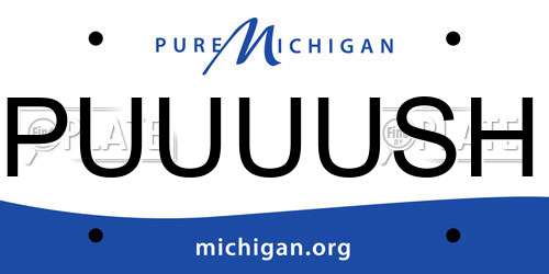 PUUUUSH Michigan License Plate