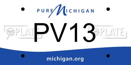 PV13 Michigan License Plate