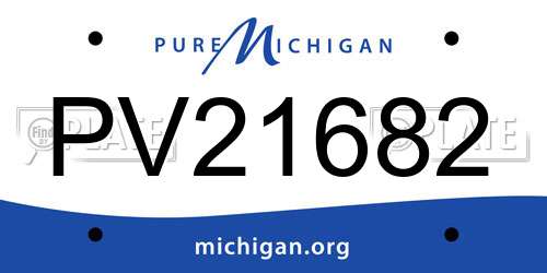 PV21682 Michigan License Plate