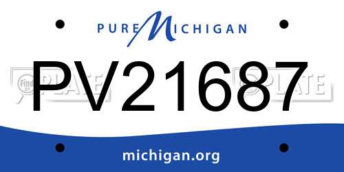 PV21687 Michigan License Plate