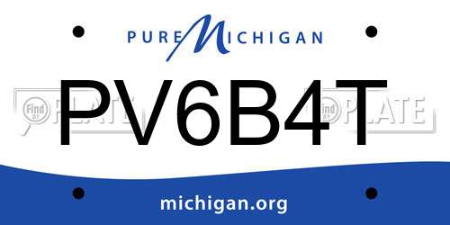 PV6B4T Michigan License Plate