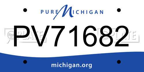 PV71682 Michigan License Plate