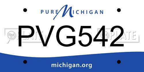 PVG542 Michigan License Plate