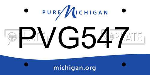 PVG547 Michigan License Plate