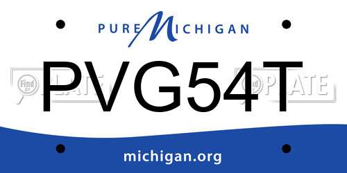 PVG54T Michigan License Plate