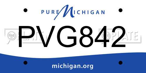 PVG842 Michigan License Plate