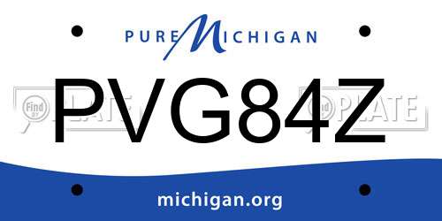 PVG84Z Michigan License Plate
