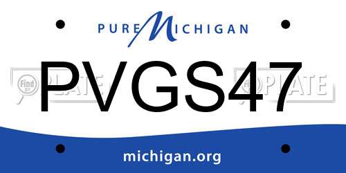 PVGS47 Michigan License Plate