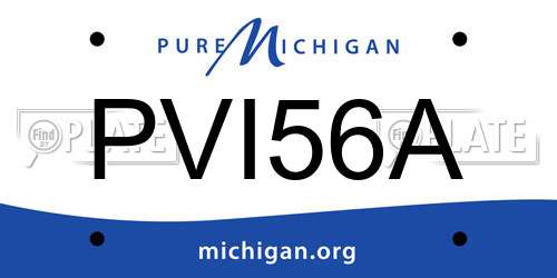 PVI56A Michigan License Plate