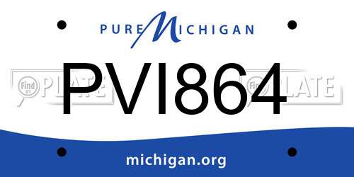 PVI864 Michigan License Plate