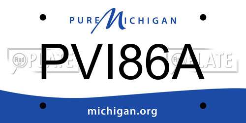 PVI86A Michigan License Plate