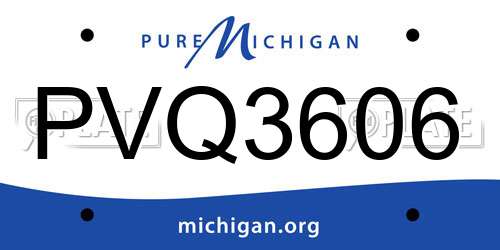 PVQ3606 Michigan License Plate