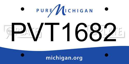 PVT1682 Michigan License Plate