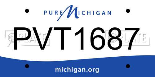 PVT1687 Michigan License Plate