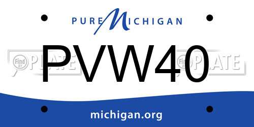 PVW40 Michigan License Plate