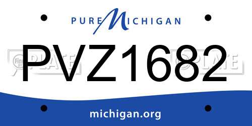 PVZ1682 Michigan License Plate