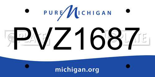 PVZ1687 Michigan License Plate