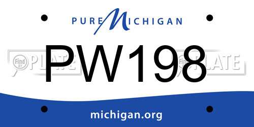 PW198 Michigan License Plate