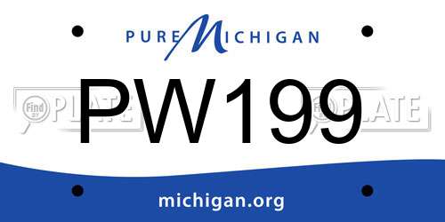 PW199 Michigan License Plate