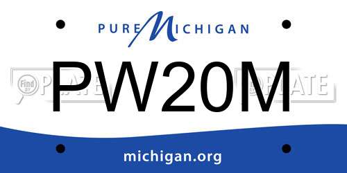 PW20M Michigan License Plate