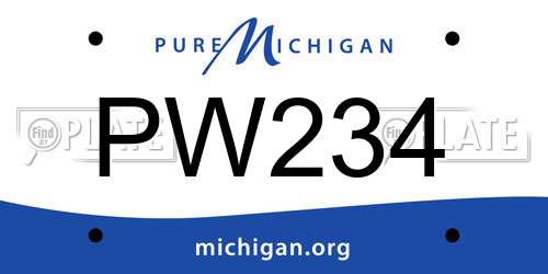 PW234 Michigan License Plate