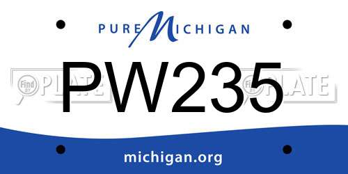 PW235 Michigan License Plate