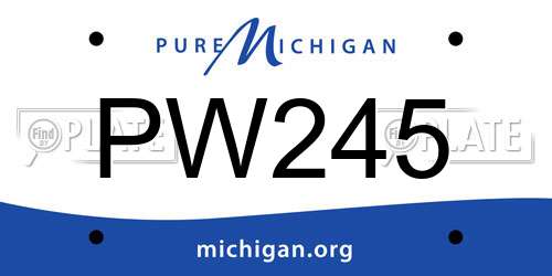 PW245 Michigan License Plate