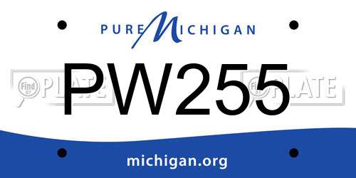 PW255 Michigan License Plate