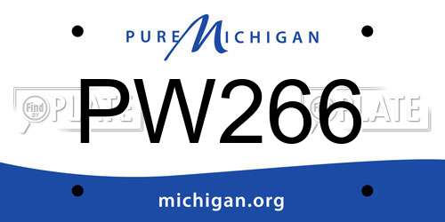 PW266 Michigan License Plate