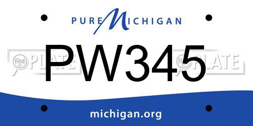 PW345 Michigan License Plate