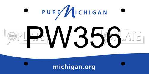 PW356 Michigan License Plate