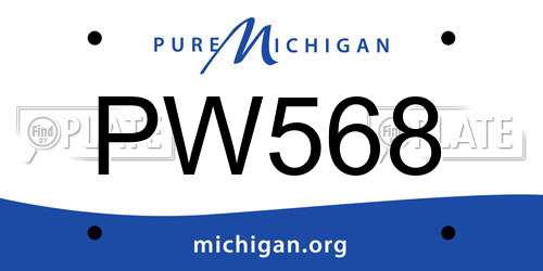 PW568 Michigan License Plate
