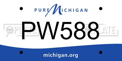 PW588 Michigan License Plate